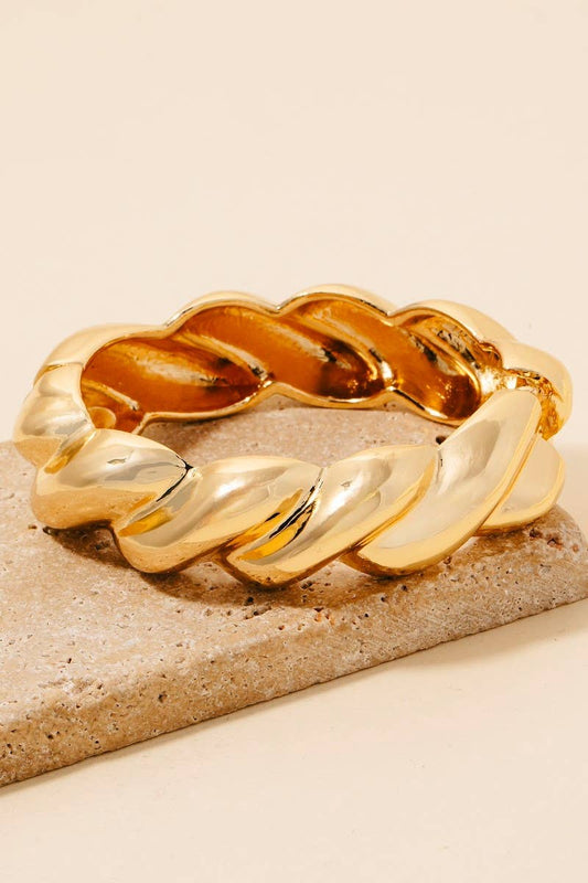 Metal Hinge Twist Bangle Bracelet