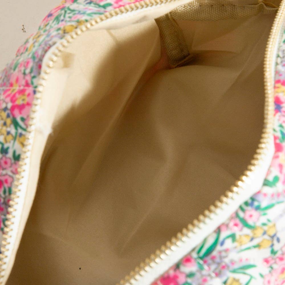 Flower Print Cosmetic Bag