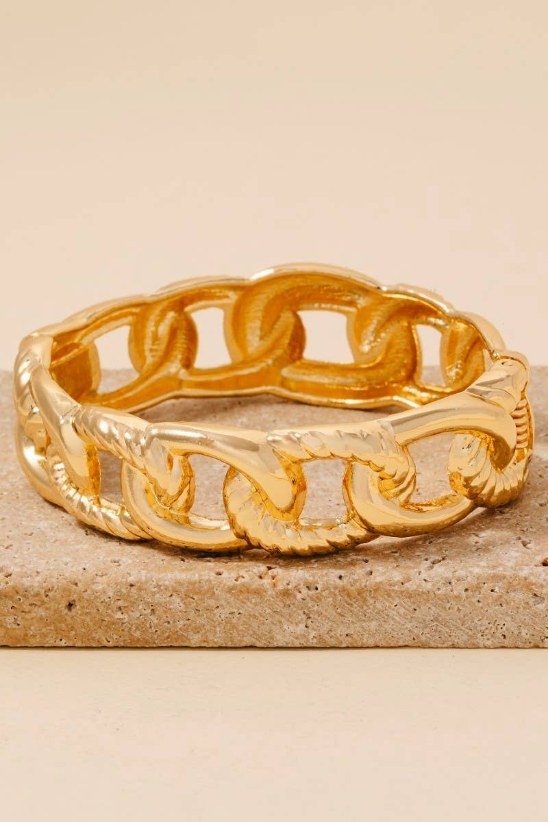 Solid Metallic Chain Hinge Bangle
