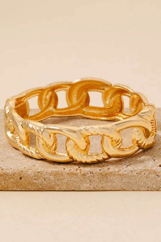 Solid Metallic Chain Hinge Bangle