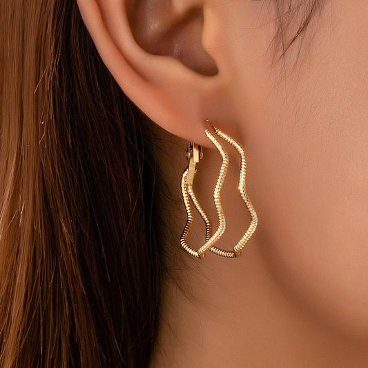 Wavy Hoops- Hypoallergenic