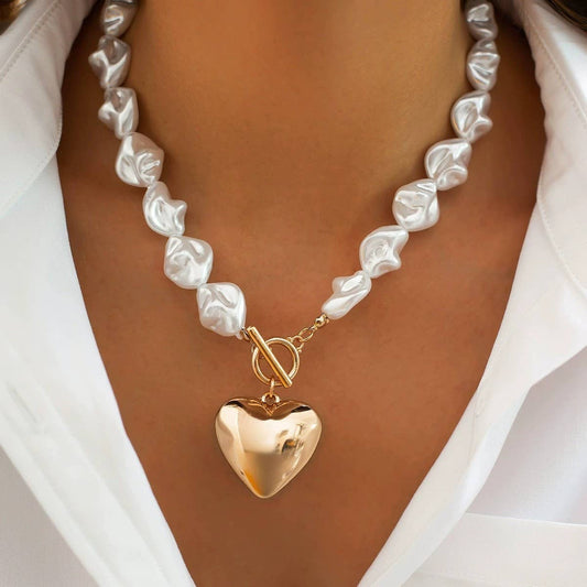 Pearly Heart Necklace