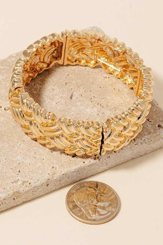 Intricate Solid Metallic Bracelet