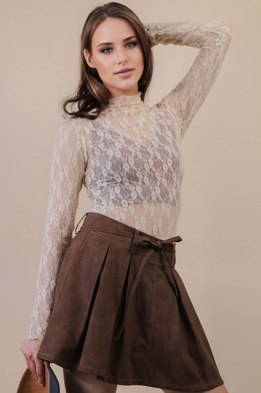 Champagne Mesh Lace Top