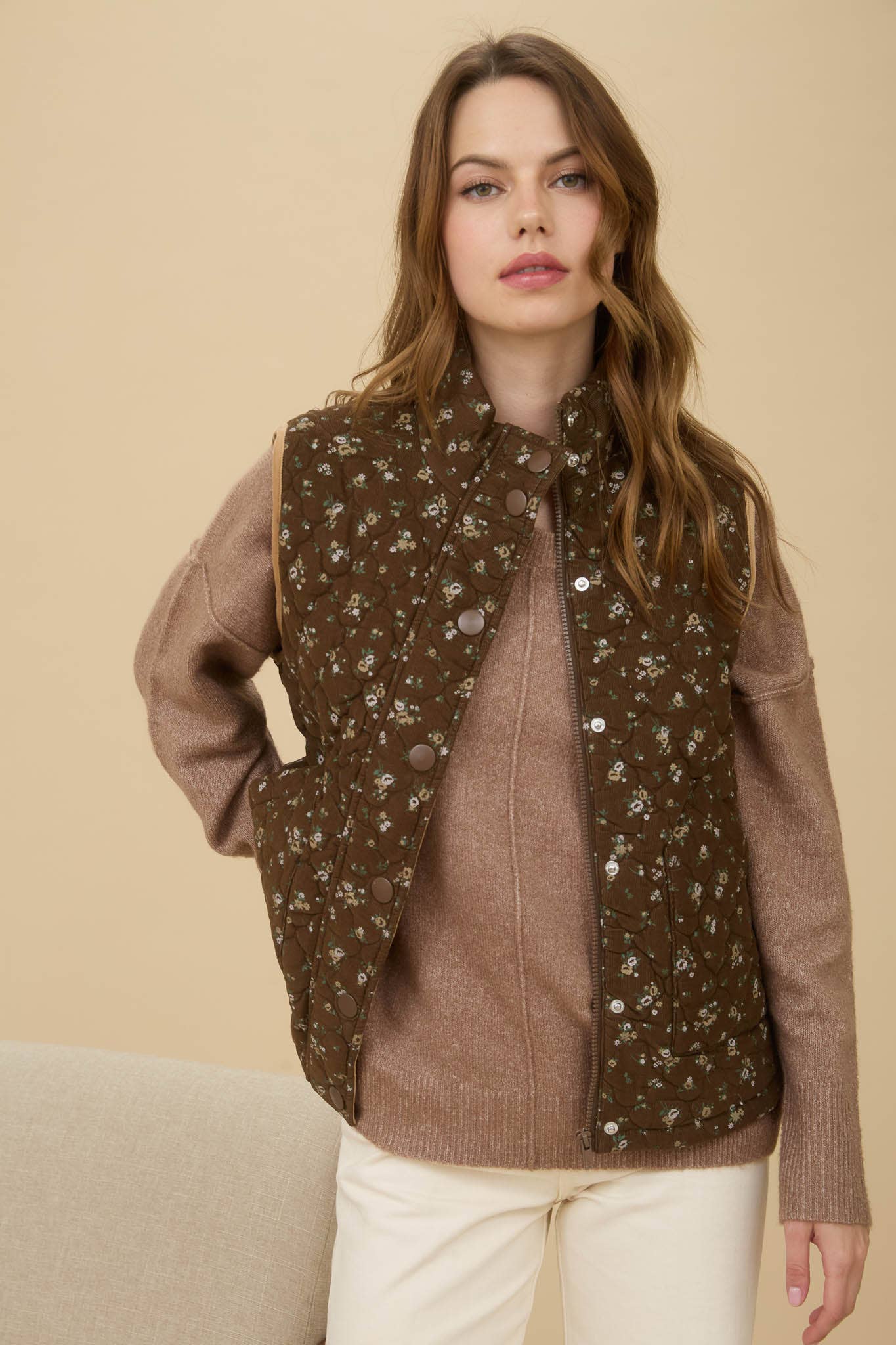 Blooming Brown Vest