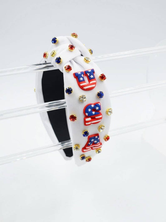USA Headband- White
