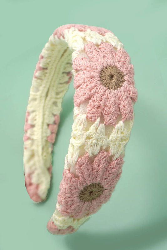 Pink Crochet Headband