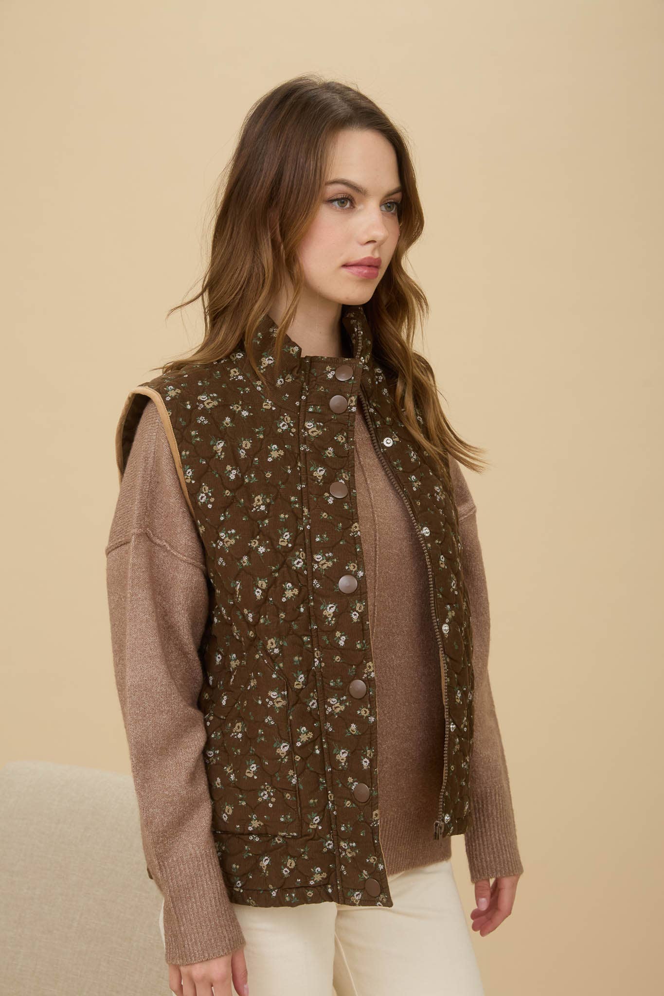 Blooming Brown Vest