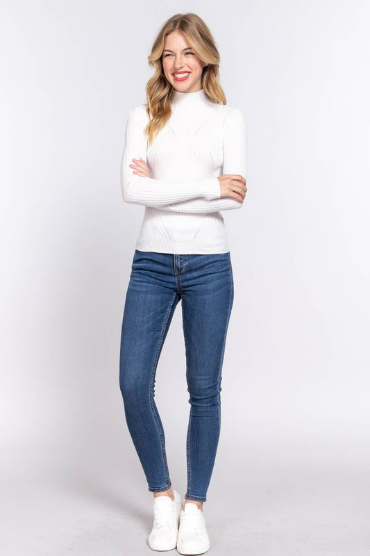 High Neck Fitted Sweater