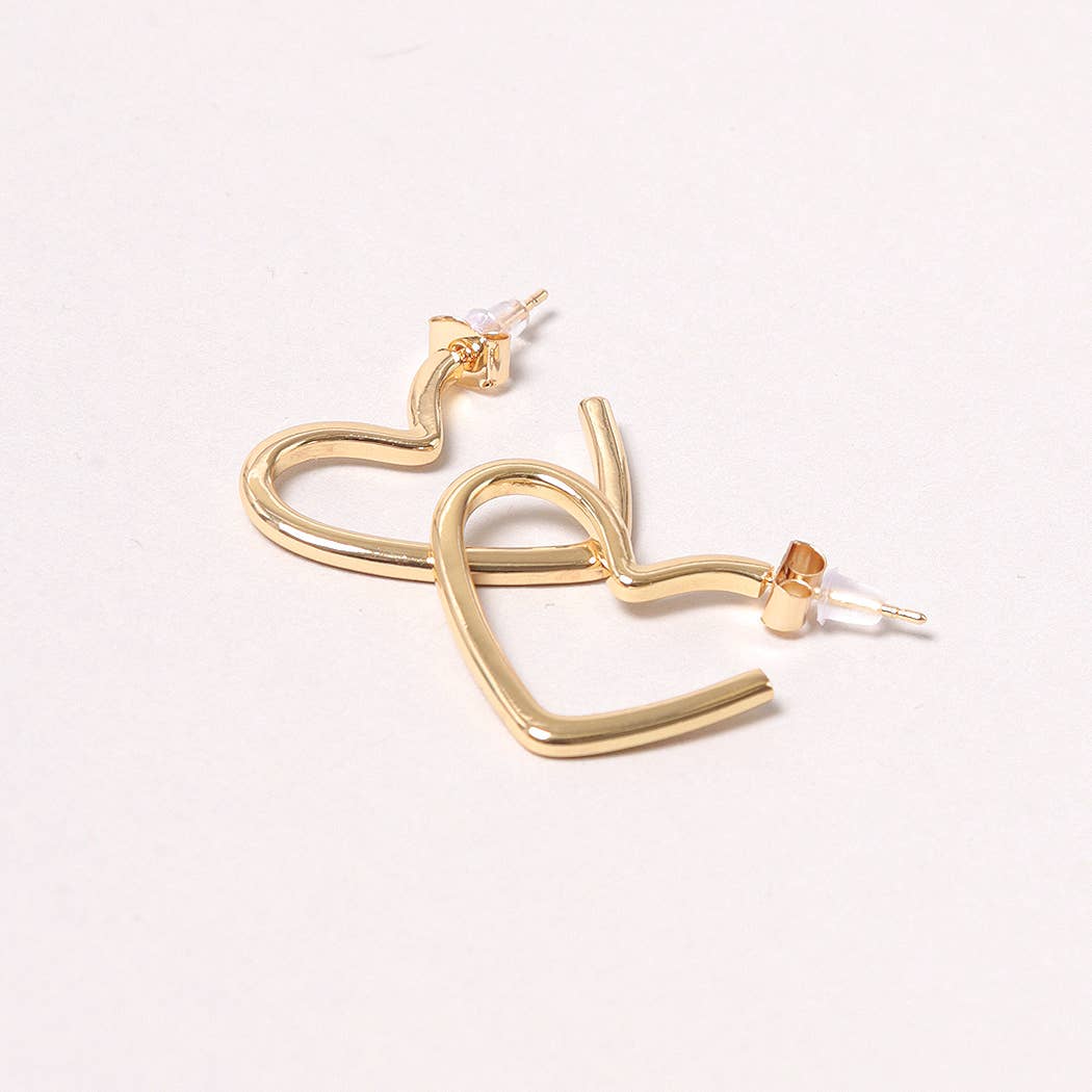 14K Gold-Dipped Heart Hoop