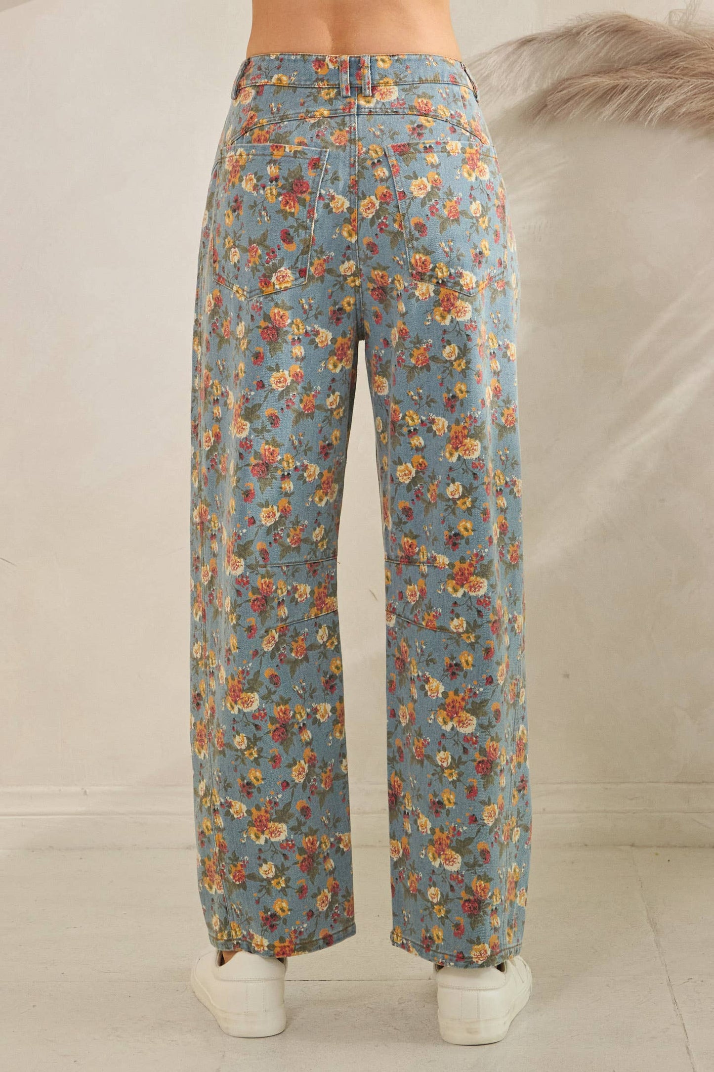 Floral Barrel Jeans