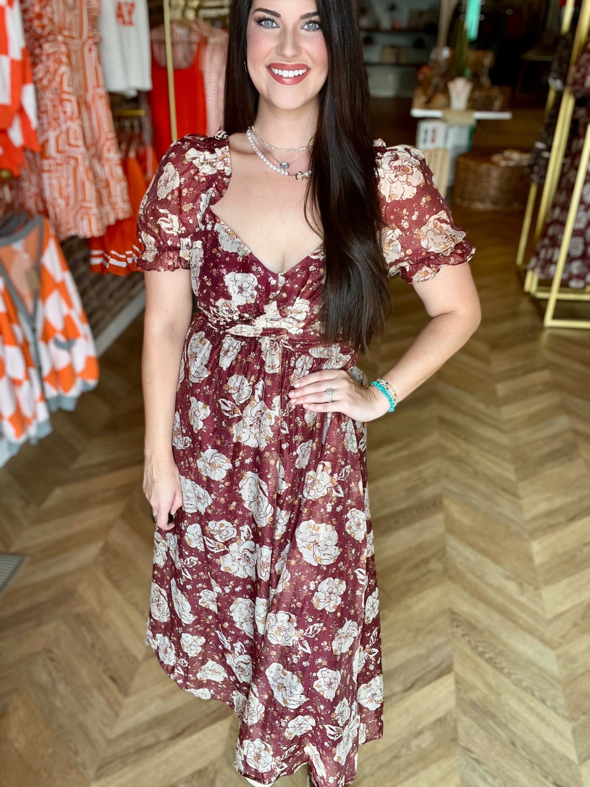 amelia floral midi dress The Amelia Dress – She Blooms