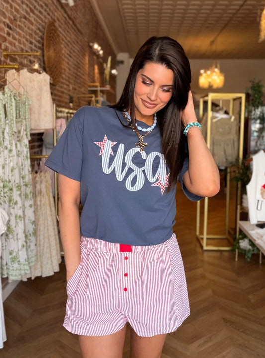 Embroidered USA Top
