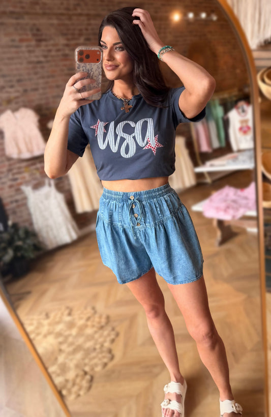 The Jeanette Shorts- Dark