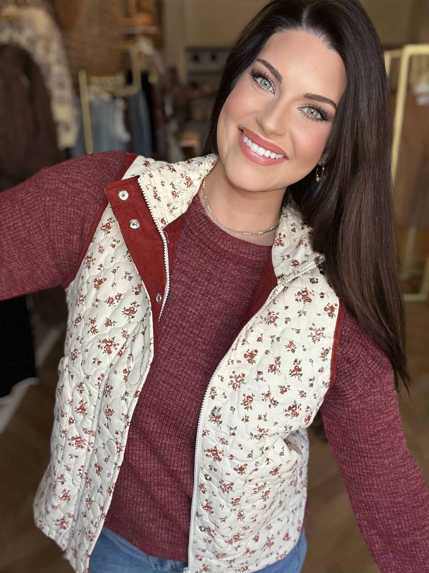Blooming Fall Vest