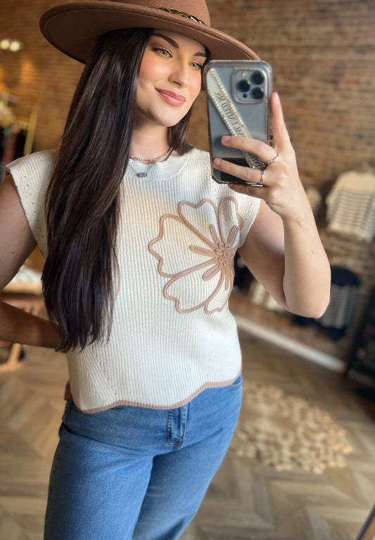 Blooming Fall Top- Taupe