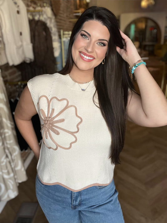 Blooming Fall Top- Taupe