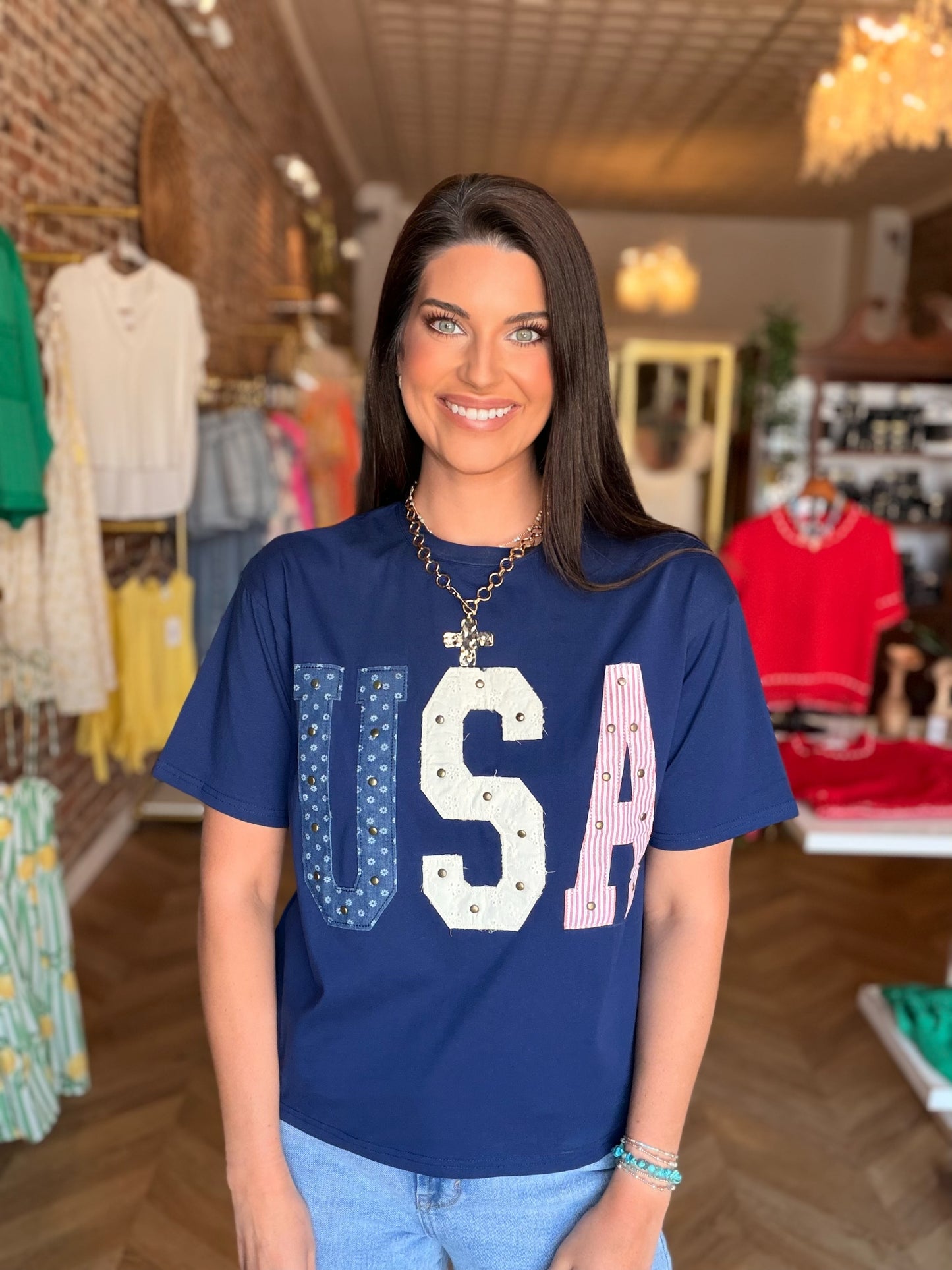 Studded USA Top