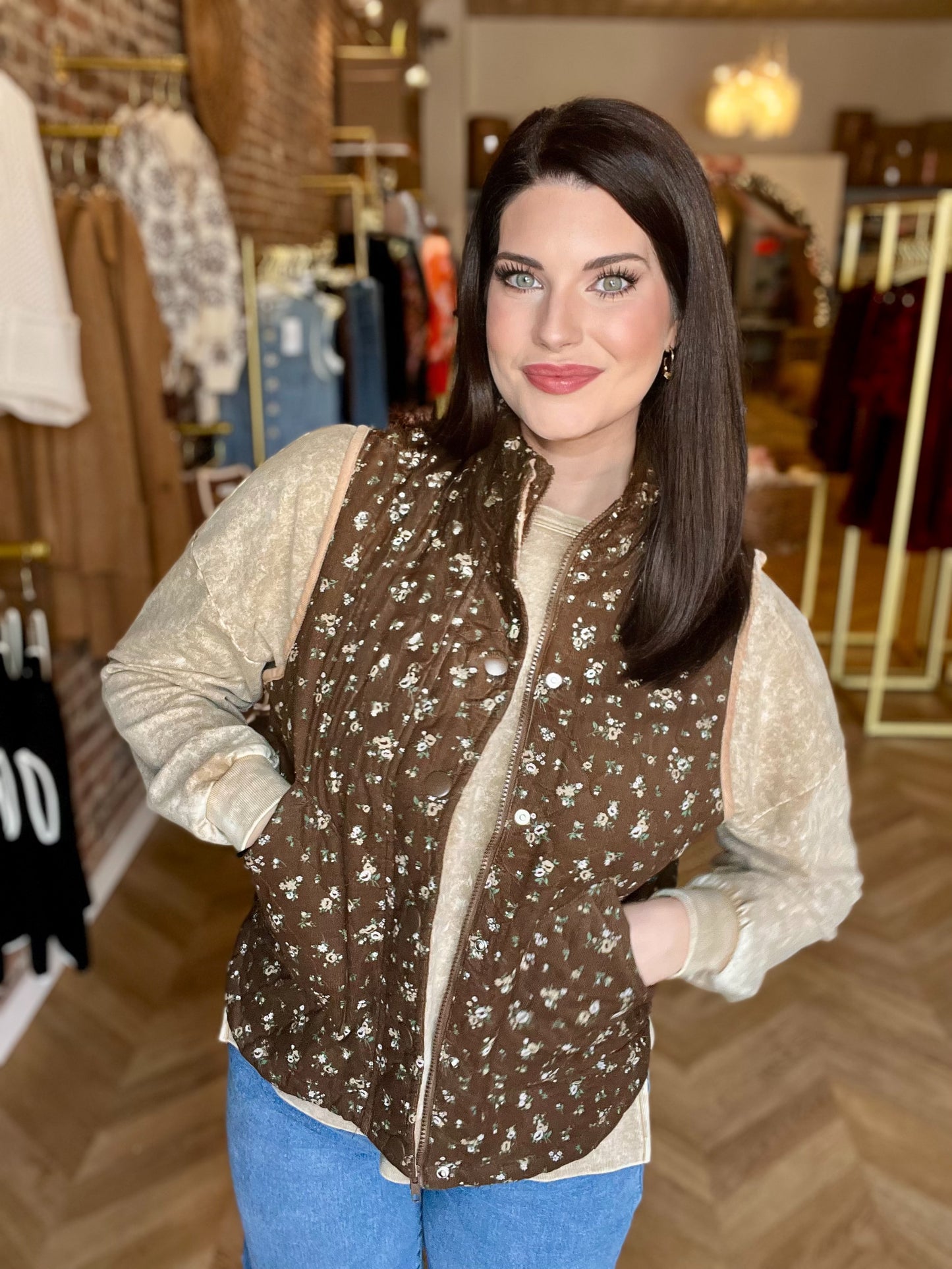 Blooming Brown Vest