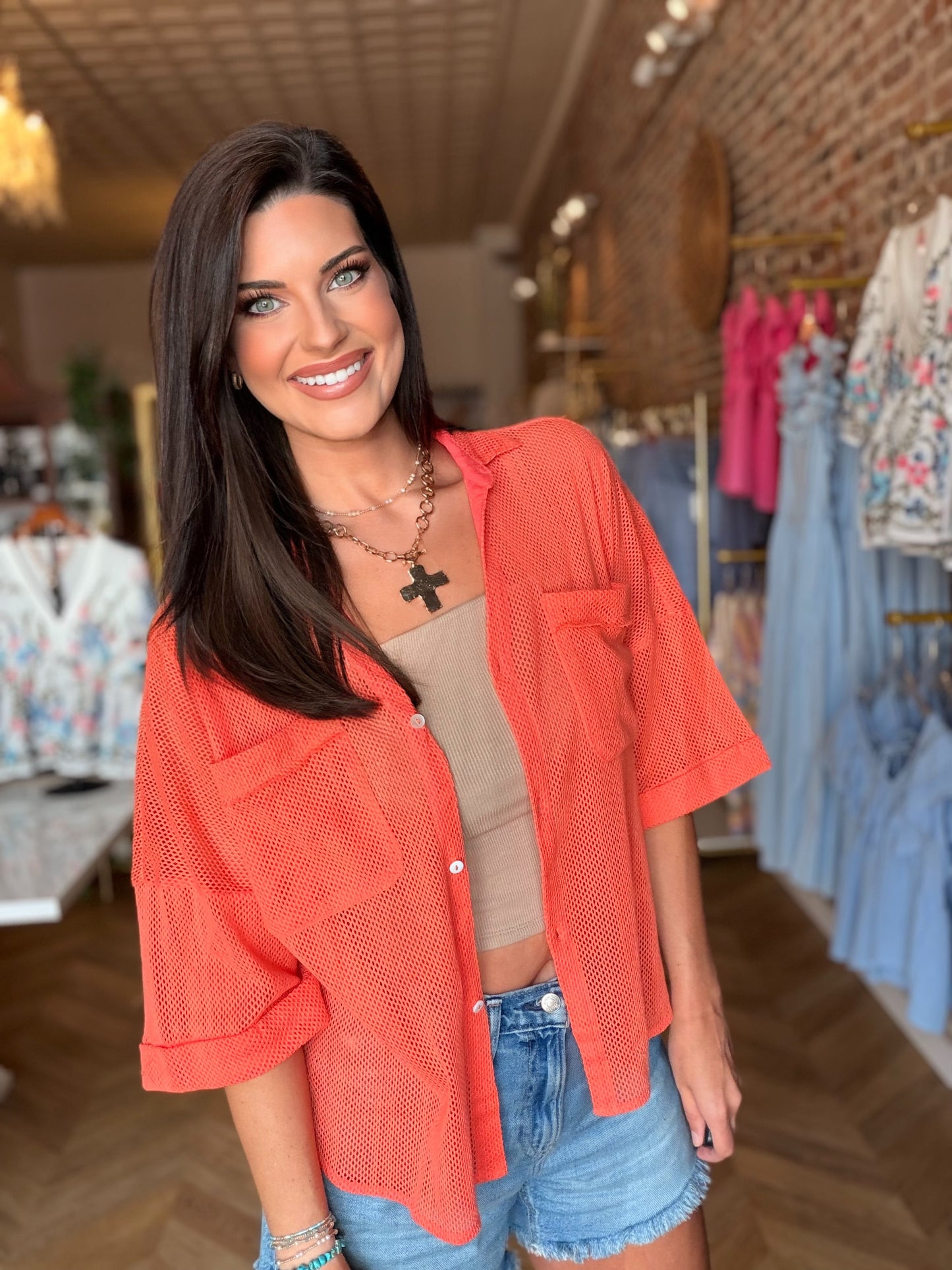 Poolside Button Up Top
