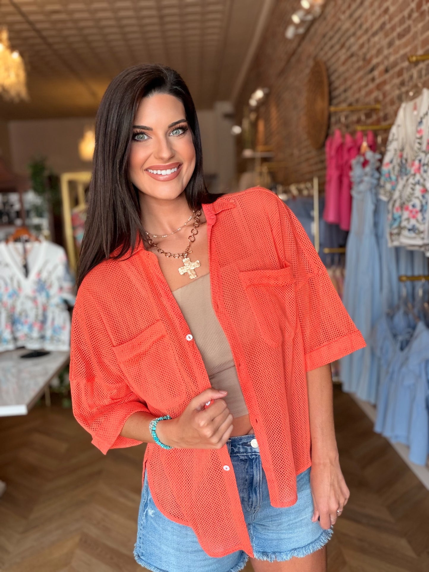 Poolside Button Up Top