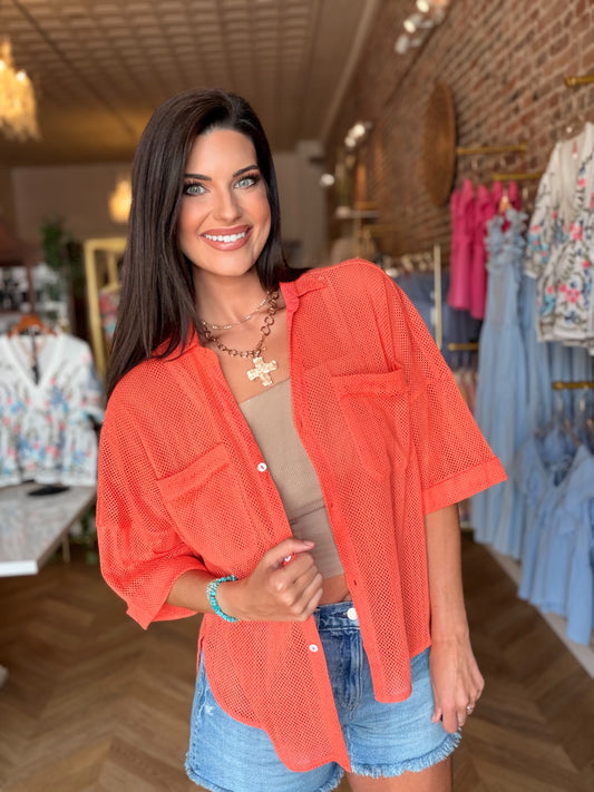 Poolside Button Up Top