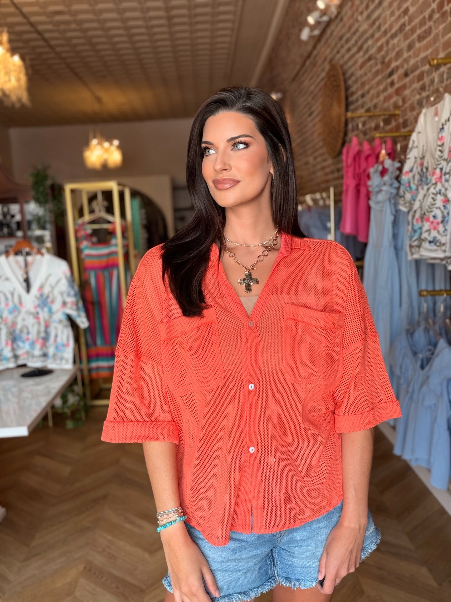 Poolside Button Up Top