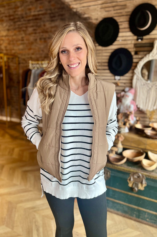 Mocha Latte Puffer Vest