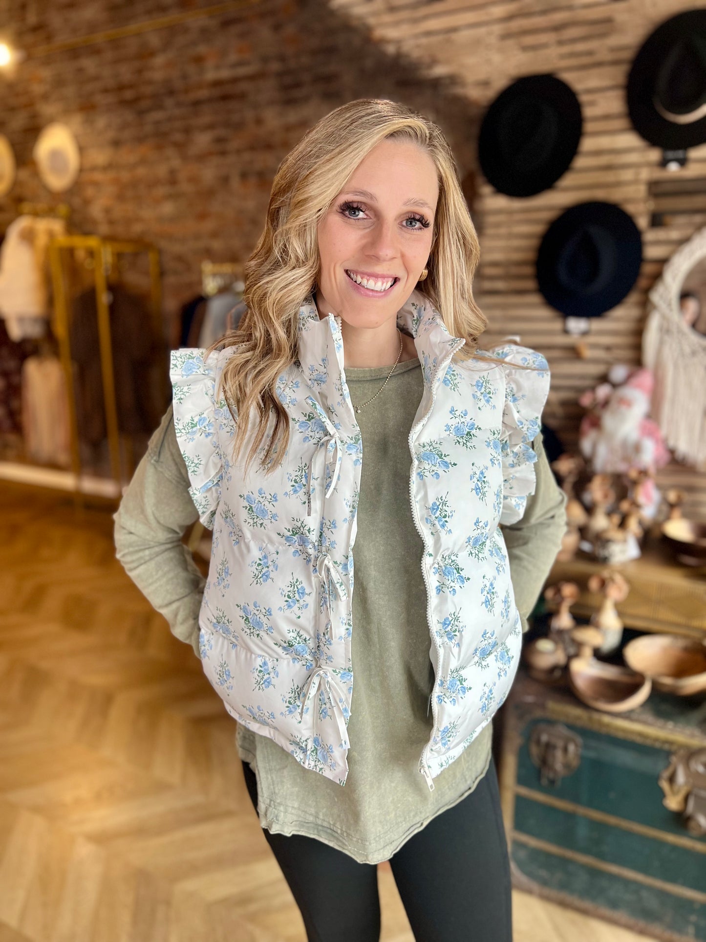 Winter Bloom Puffer Vest