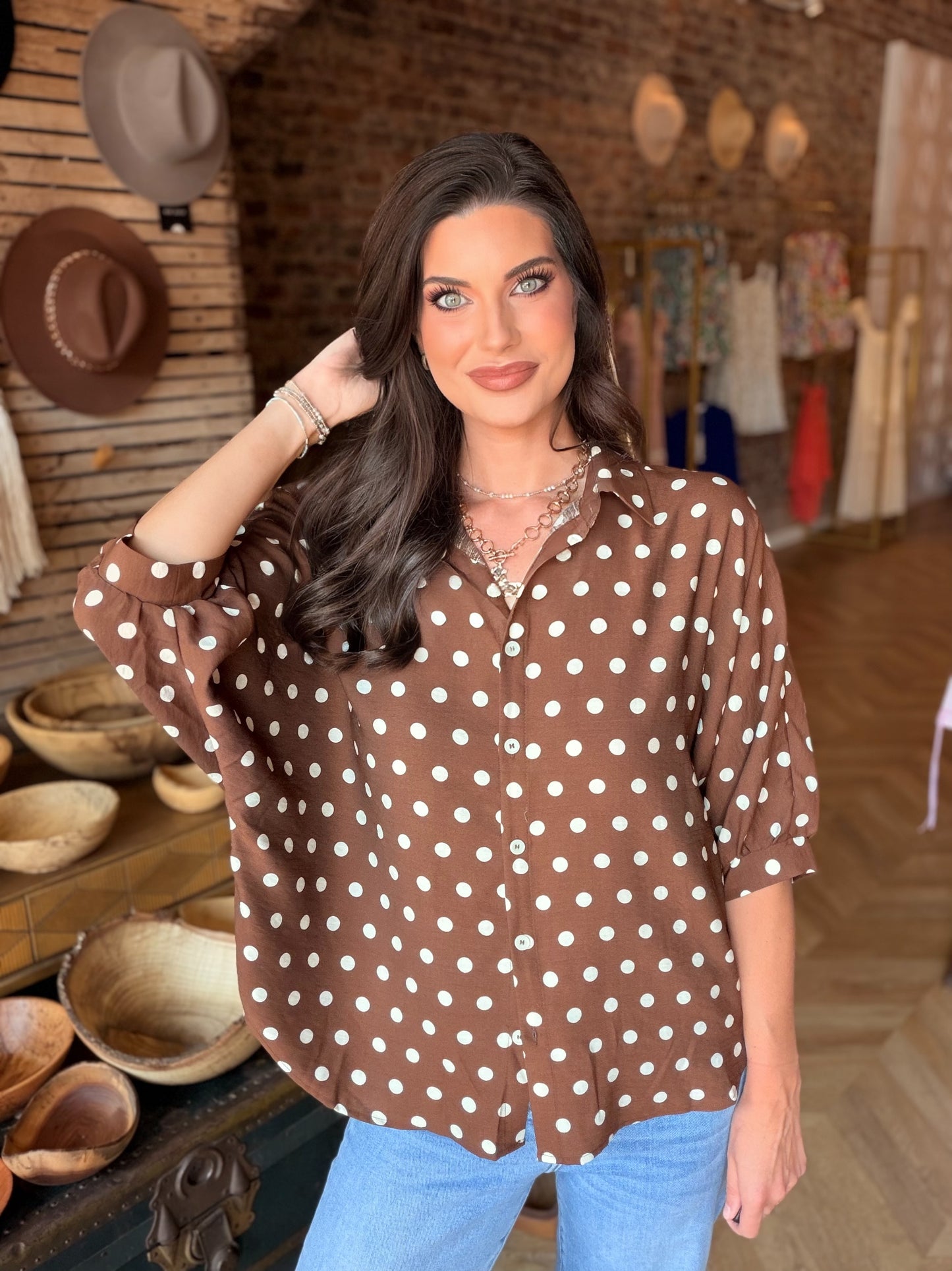 The Dotty Dolman Top