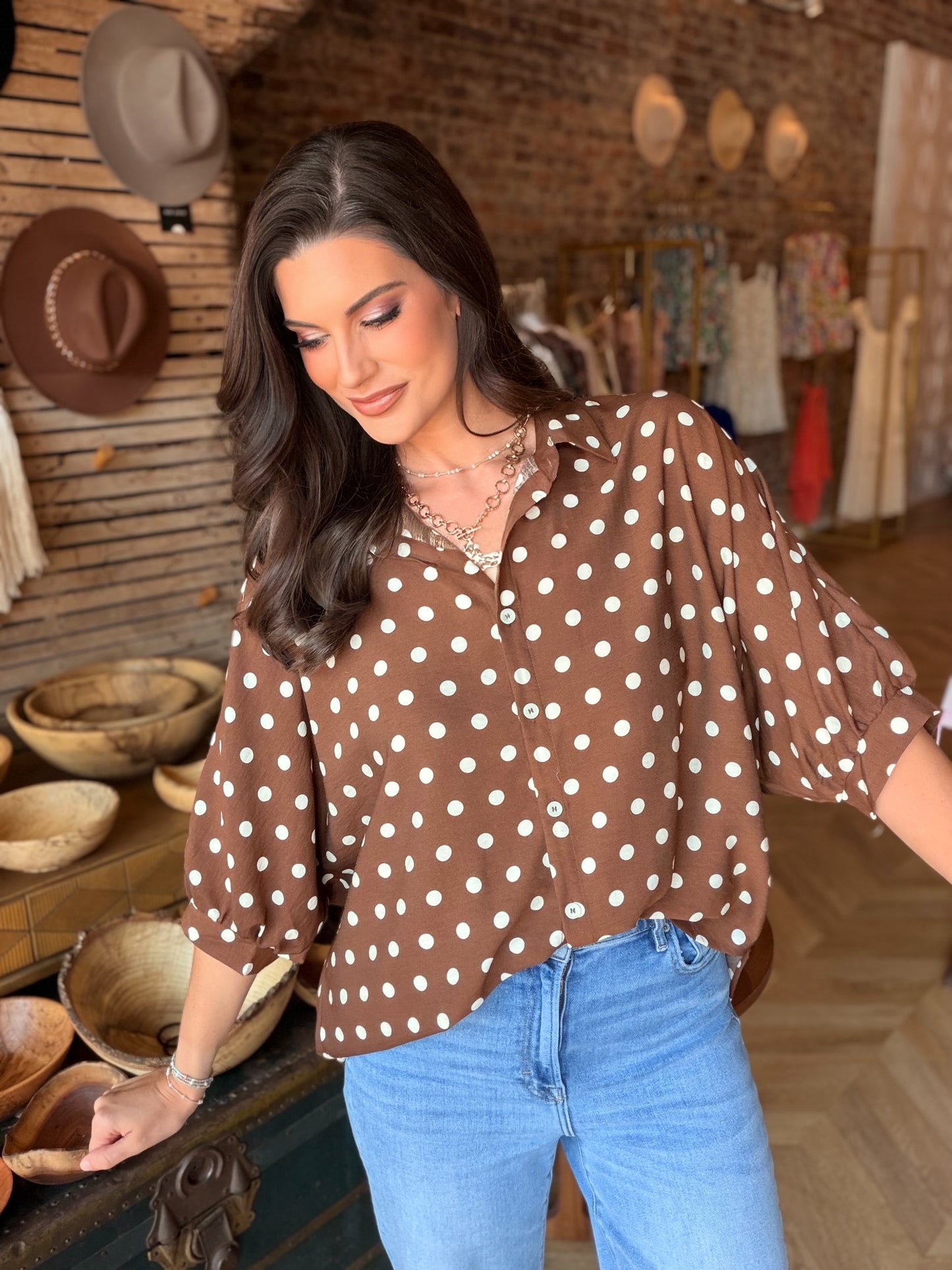 The Dotty Dolman Top