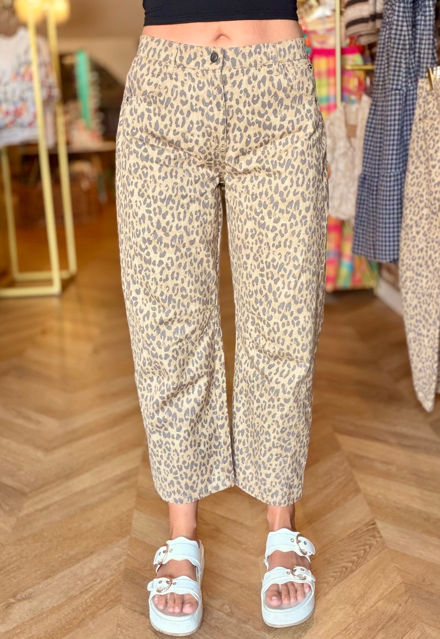 Leopard Barrel Jeans
