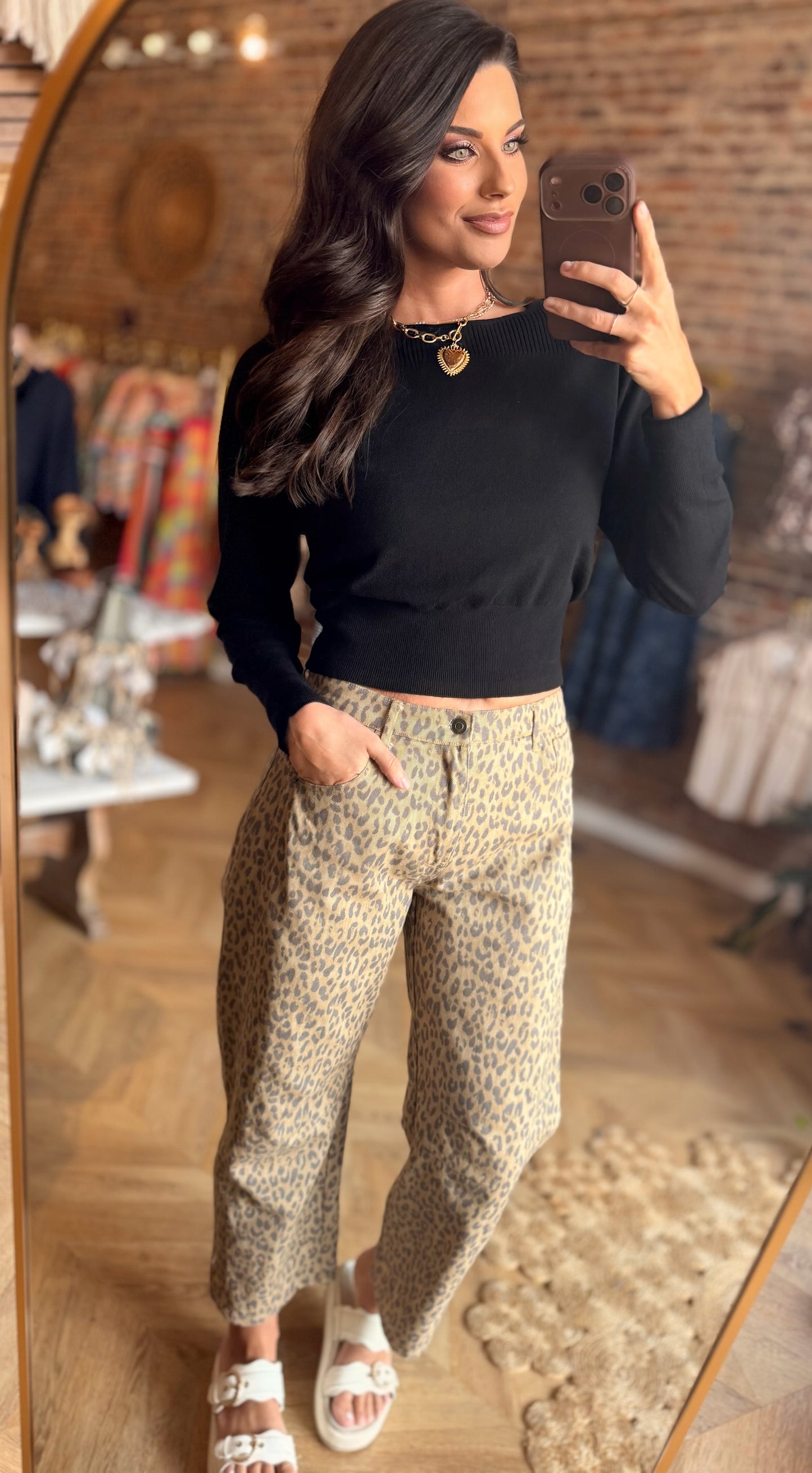 Leopard Barrel Jeans