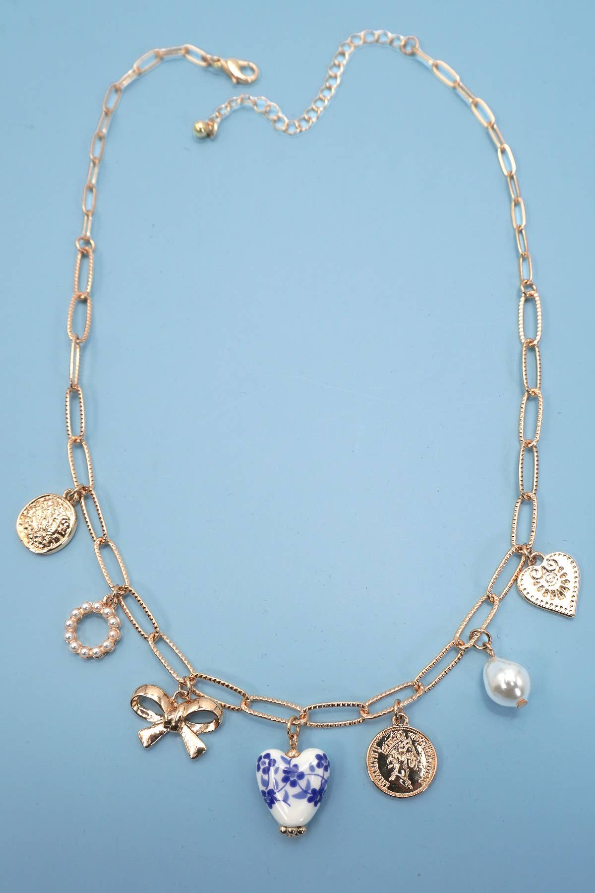Porcelain Heart Necklace- Anti- Tarnish