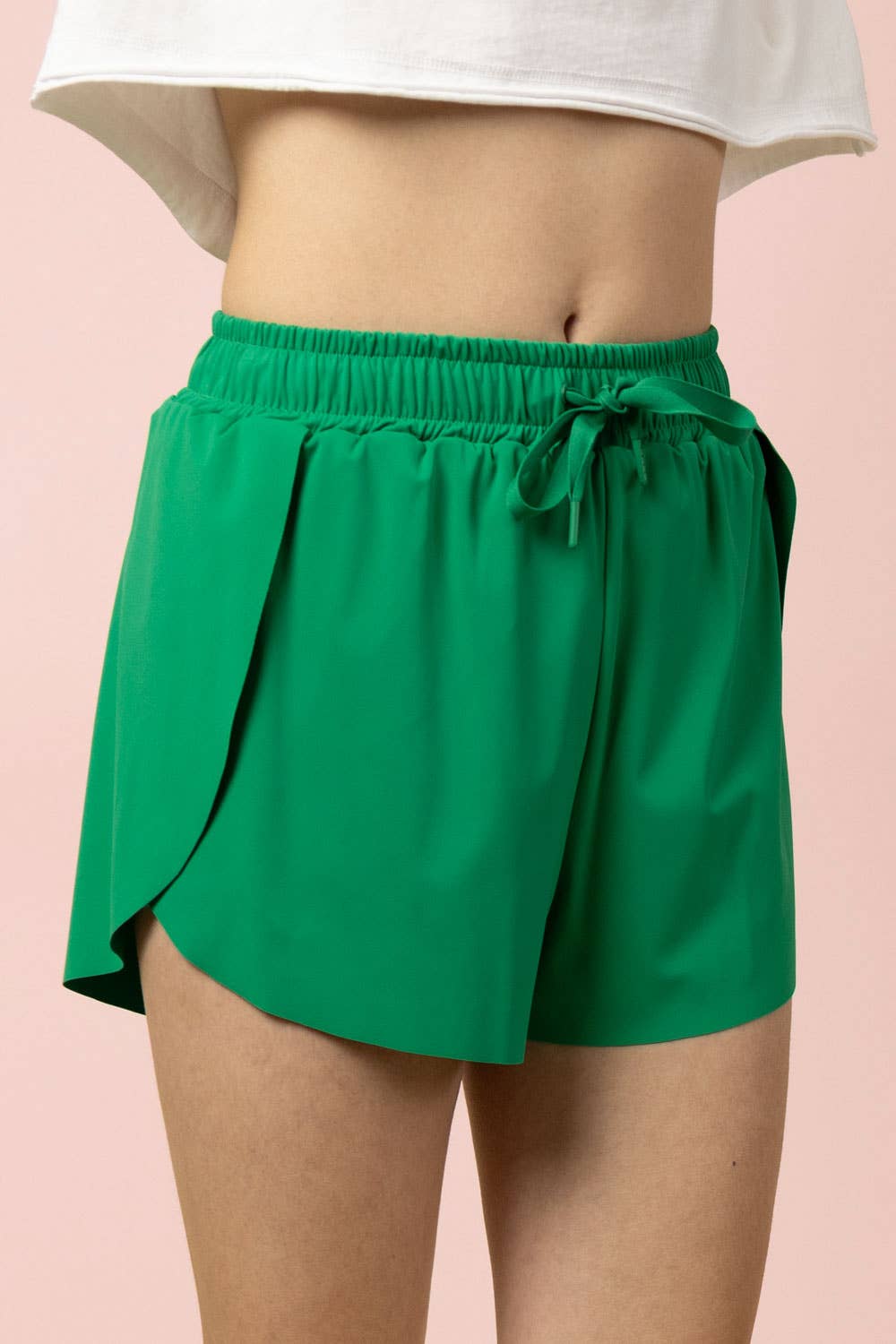 Overlap Activewear Shorts- Green