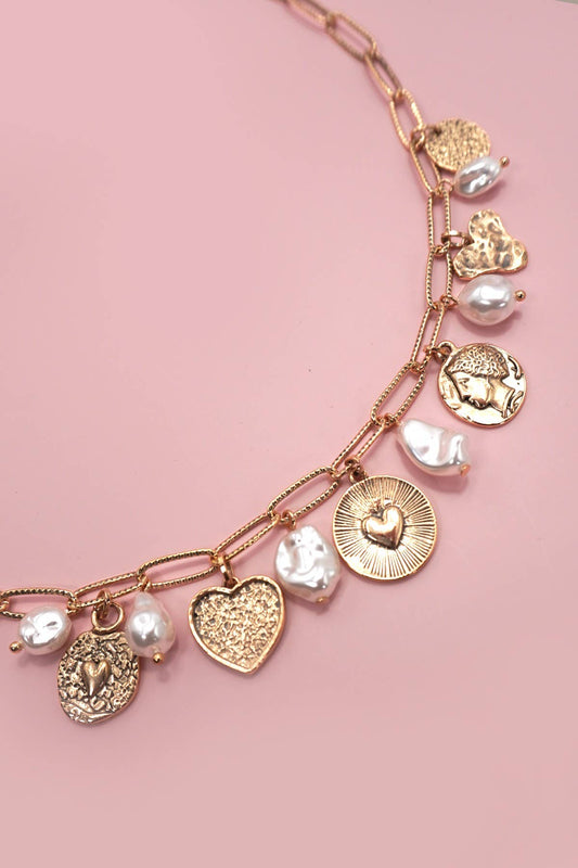 Pearly Heart Necklace
