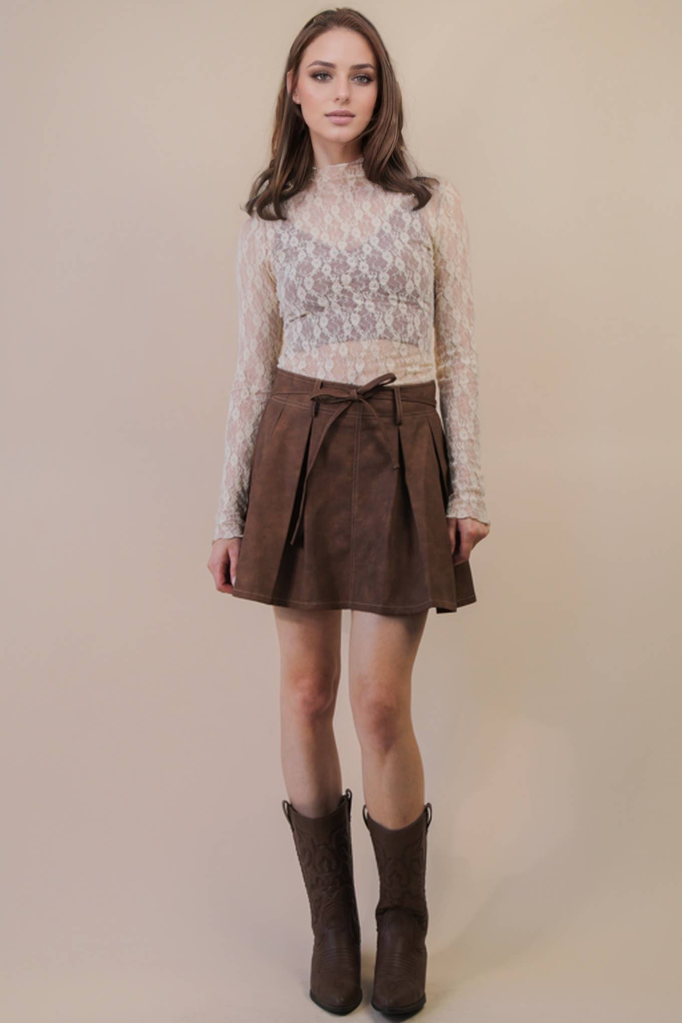 Champagne Mesh Lace Top