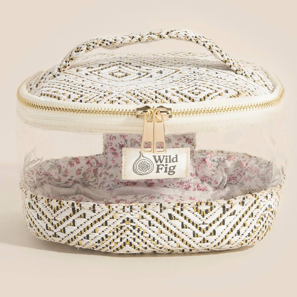 Transparent Clear Top Handle Makeup Case