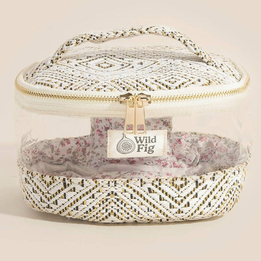 Transparent Clear Top Handle Makeup Case