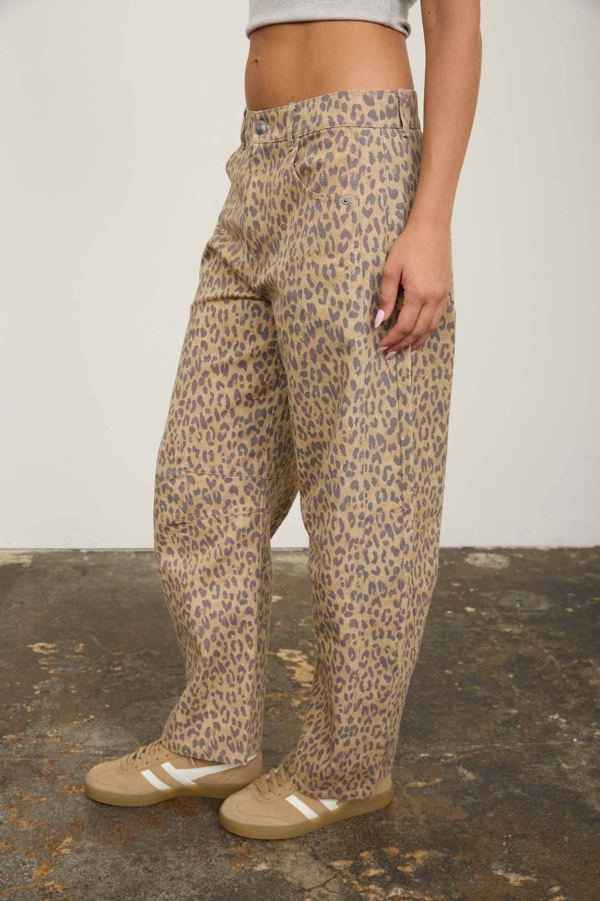 Leopard Barrel Jeans