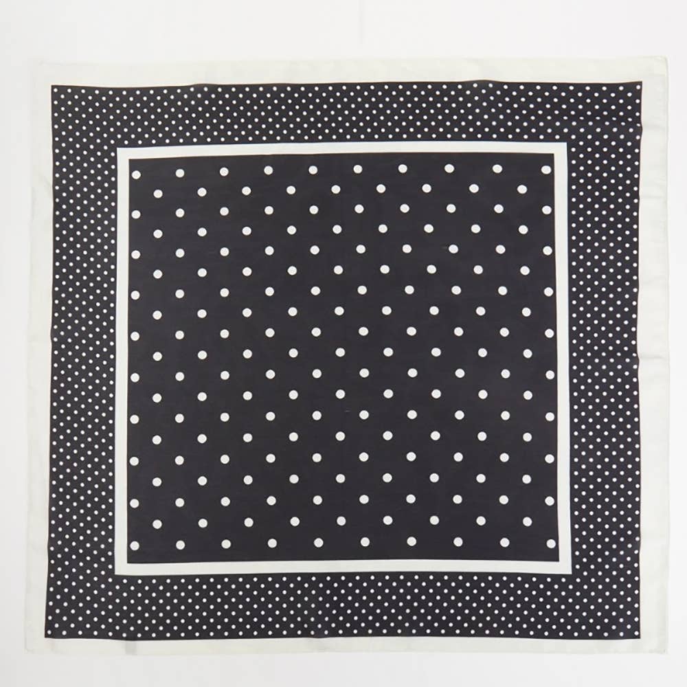 Black Polka Dot Bandana Scarf