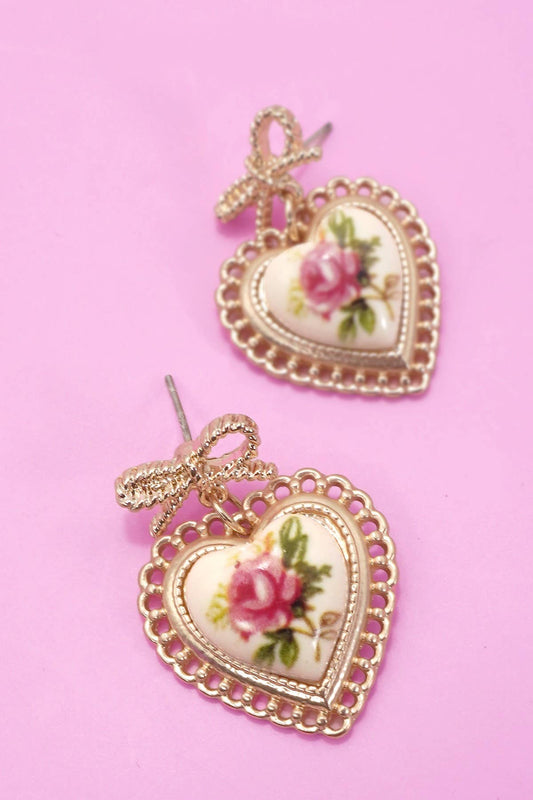 Floral Heart Earrings