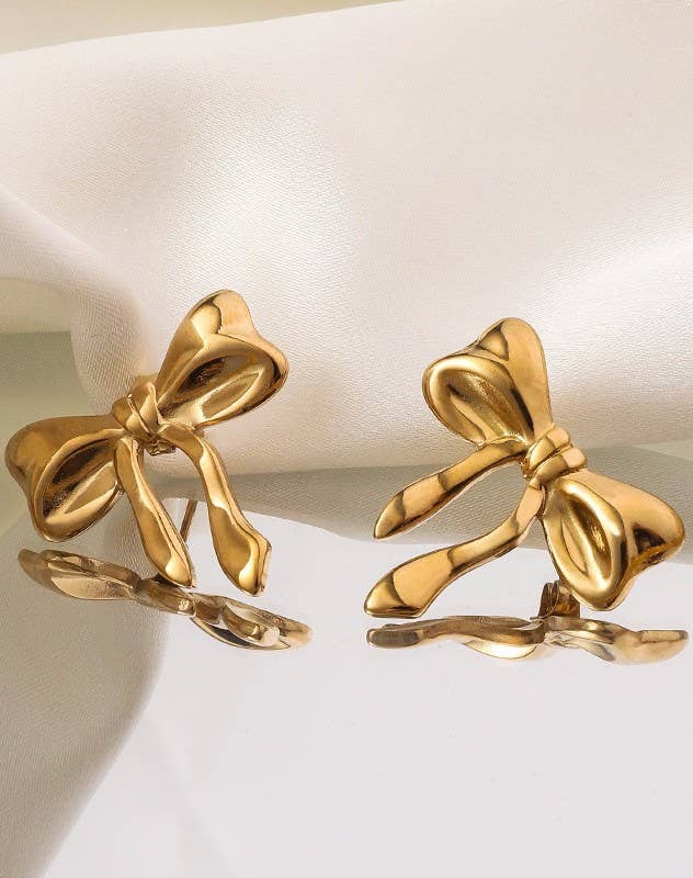 Gold Dipped Bow Earrings