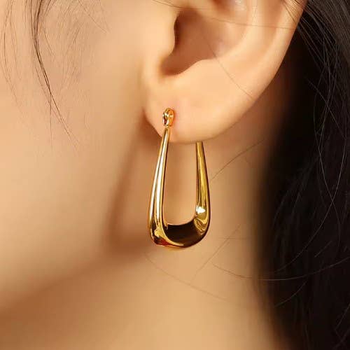 Gold Dipped Stirrup Hoops