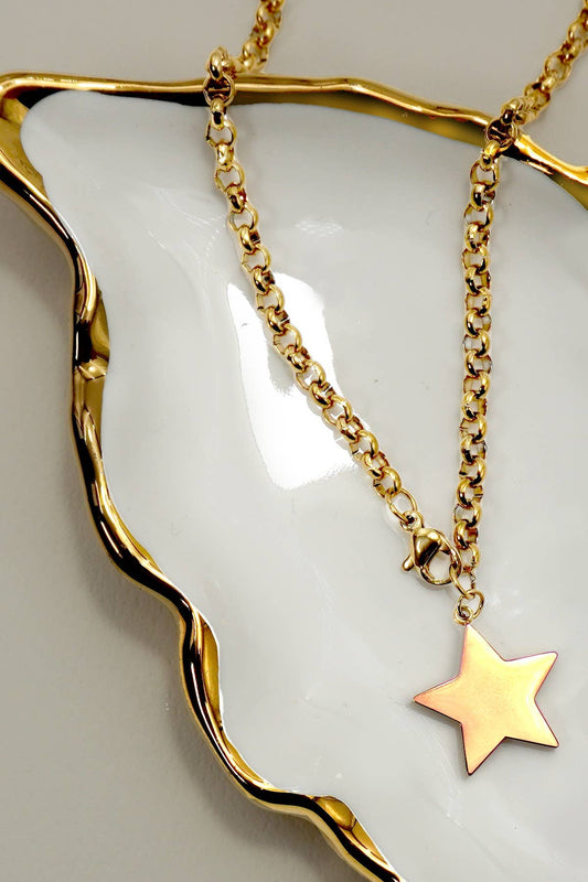 18K STAINLESS STEEL TARNISH FREE STAR NECKLACE