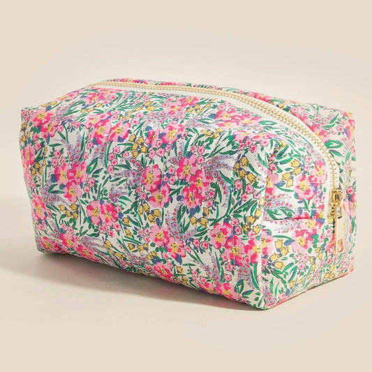 Flower Print Cosmetic Bag