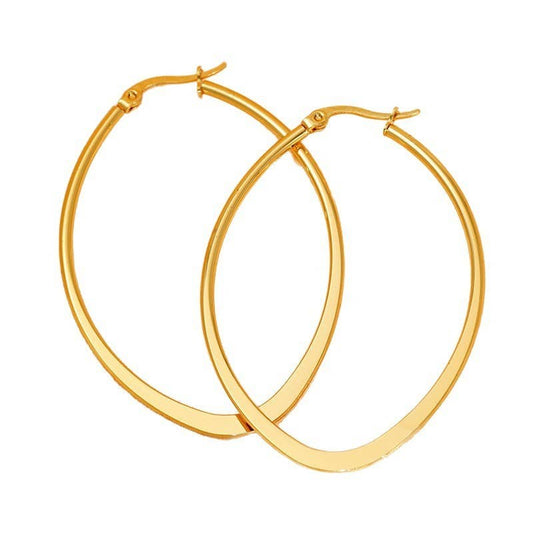 18K Dipped Oval Hoops