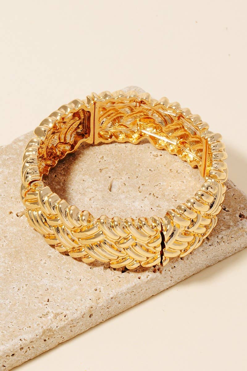 Intricate Solid Metallic Bracelet
