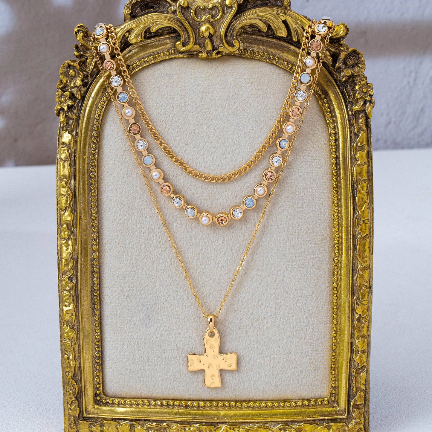 Multi-Layered Cross Pendant Necklace