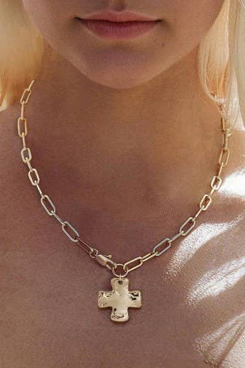 Gold Hammered Necklace